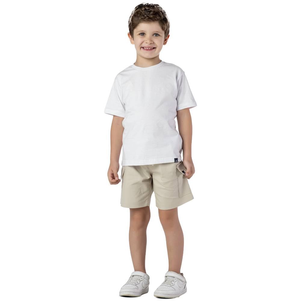 Bermuda Infantil Menino Bolso Cargo Sarja Lisa Bege Elástico em promoção! Veja a oferta e mais achadinhos de Meninos 3 Hoje é o melhor dia para comprar Bermuda Infantil Menino Bolso Cargo Sarja Lisa Bege Elástico com aquele preço maroto! Promoção! Aproveite a oferta! 3