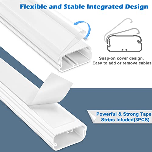 image for YCLYC TV Cord Hider - 39in(3xL13in) Cord Covers for Wall Mounted TV Ca