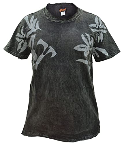 Gheri Camiseta con acabado rugoso y borde deshilachado para hombre, verde, L Cover