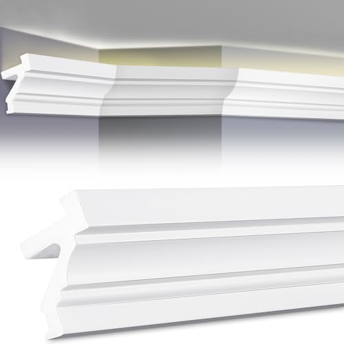 Pushglossy 9 Pcs 47.24″(Total 35.4 Ft) Ceiling Crown Molding with