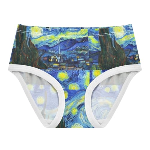 Joisal Abstract Starry Night Blue Sky Panties Little Girl Girls Underwear Toddlers Cotton Colorful Briefs Undies Kids 2t