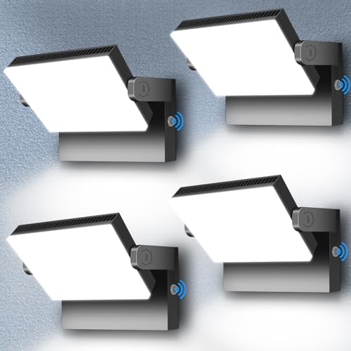 Image of ledmo 150W LED Flood Light Black Commercial Dusk to Dawn Outdoor 4 Pack