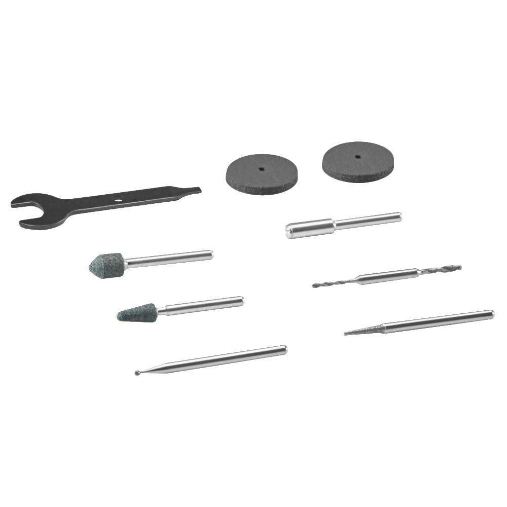 Dremel 735-01 Kit d'accessoires pour outils rotatifs de gravure sur verre – 8 pièces – Comprend des pierres de meulage, un disque de polissage et un foret diamant