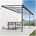 Terrassendach Aluminium transparentes Dach | Terrassenüberdachung Veranda grau 435 x 300 cm
