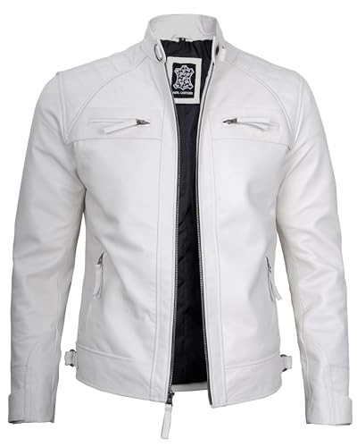 Image of Decrum Leather Jacket Men - Cafe Racer Style Real Lambskin Leather Jackets For Men