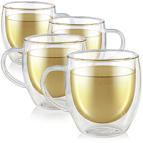 Super Deal Product Teabloom Double Walled Cups โ 8 oz / 250 ml โ Set of 4 Insulated Glass Cups for Tea, Coffee, Espresso, and More โ Clarity Collection Super Deal Product Teabloom Double Walled Cups โ 8 oz / 250 ml โ Set of 4 Insulated Glass Cups for Tea, Coffee, Espresso, and More โ Clarity Collection