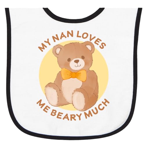 inktastic My Nan Loves Me Beary Much Baby Terry Cloth Bib