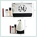 BeeGreen Personalized-Gifts-for-Women-Friend Canvas Tote Bag Embroidery Initial Monogram Bag, Large Birthday Gifts Leather Handles for Mother Teacher Sister M