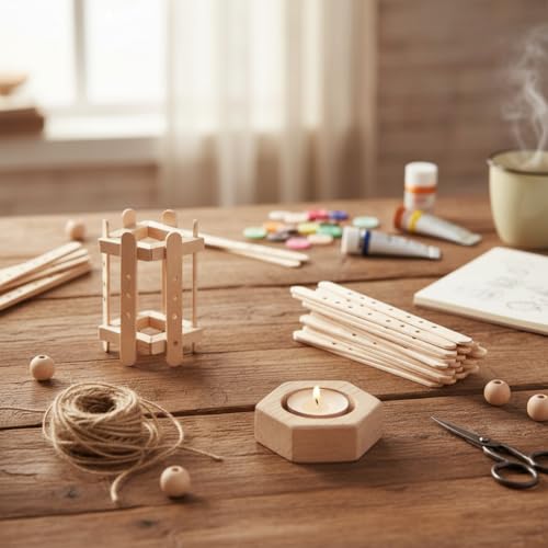 50 piezas de soportes de mecha de madera para velas miniatura 7