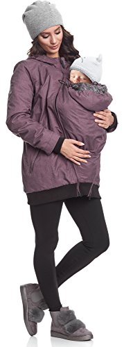 Be Mammy Chaqueta Abrigo Premamá Panel Extraíble Embarazo Ropa Invierno BE20-173 (Morado,...