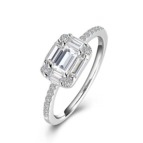Exclusive Discount 70% Price  Lafonn Classic Simulated Diamond Ring, Platinum-Plated (CTTW: 0.72)