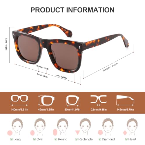 MAYSUNGLASS Polarized Square Sunglasses for Women Men Oversized Shady Rays — view 6