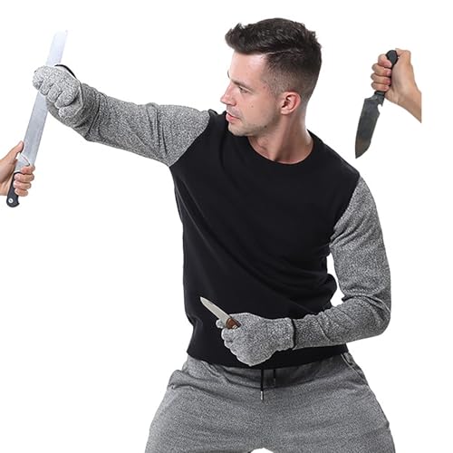 ZZwansuGE Schnittfeste Kleidung Der Stufe 5, LangäRmlige Taktische Jacke – Bissfest, ReißFest, Durchstichfest, Schnittfeste Sicherheitskleidung, Verdecktes LangäRmliges T-Shirt D-M