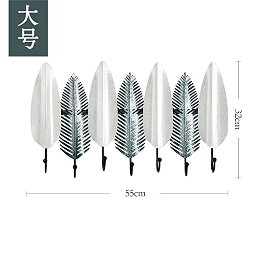 Coat Hanger Nordic Wrought Iron Decoration Hook Wall Hanging Porch Clothes Hat Hook Door Key Hook Door Hanger Unisex (Color : White, Size : Large) #TOP6