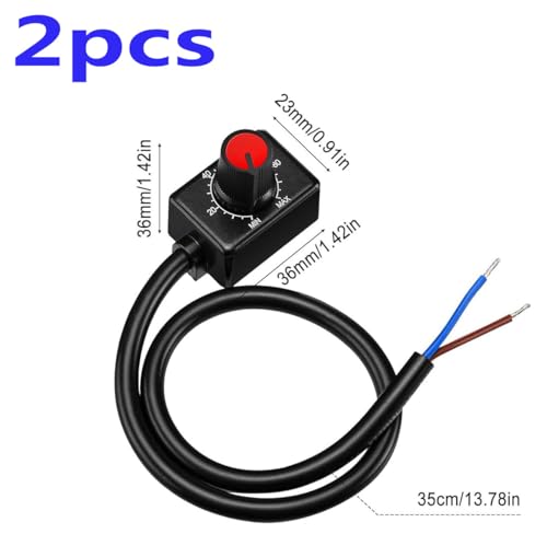 VISSQH 2pcs DC Knob led dimmer 0/1-10V Mini Controller Rotary Switch PWM Dimming for 0/1-10V Dimmable LED Driver to Control Interior Lighting Growth Lamp - Image 2