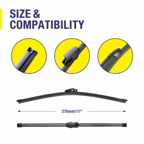 Image of 3 Wipers 22 inch /22 inch /11 inch Replacement For Ford Expedition 2020 2019 2018 (Set of 3), 22 Inch+22 Inch Windshield Wiper Blades with 11 Inch Rear Wiper Blade-Original Factory Quality