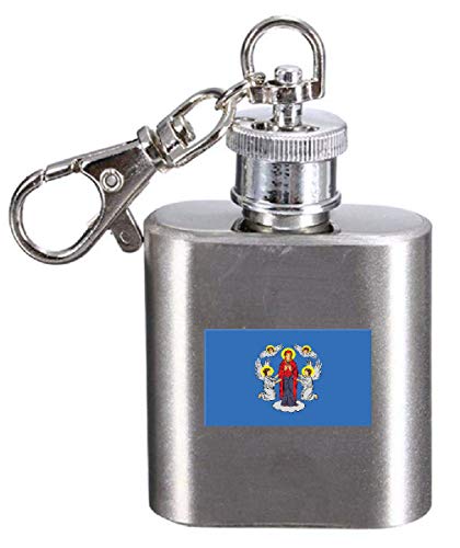 Flasque porte-clés gravé drapeau Biélorussie, finition métal brossé durable