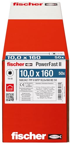 fischer 566342 WTP 10.0 x 160 Powerful Plate Head, Inner Star Socket and Partial Thread - Image 2