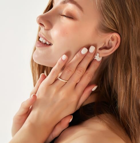 TIGRADE 2.5mm Women Anniversary Ring Cubic Zirconia Wedding Band CZ Stackable Ring Eternity Band Size 3-114