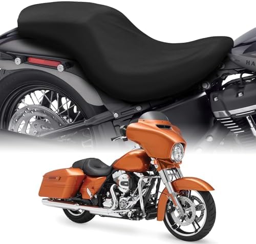 SAPUBK Waterproof Motorcycle Seat Rain Cover Compatible With Harley Davidson Touring Street Glide Road King Electra Glide Road Glide(Two Up Seat Without Driver Backrest) For Snow Rain Dust Protection