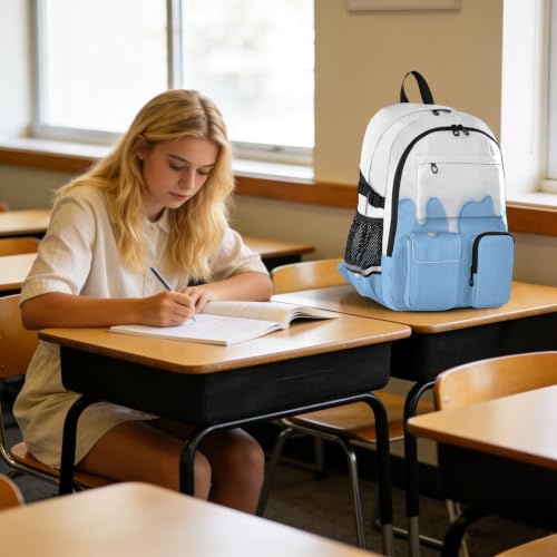 Mochilas para laptop diseño de helado azul con amplio espacio interior 6