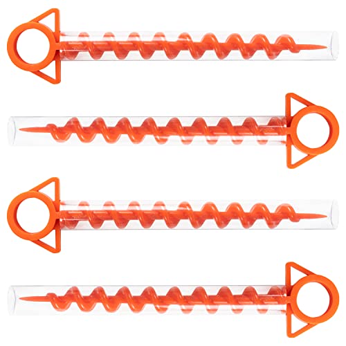 Andes Orange Heavy Duty Ground Anchor Camping Stake Threaded Tent & Gazebo Pegs (pack of 4)