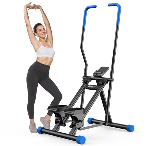 OWLSKY Stair Stepper Folding Vertical Cardio Exercise Climber Stair-Master for Exercise at Home Full Body Workout Machine with Handlebar 330LBS Load with Adjustable Step Range Pedals