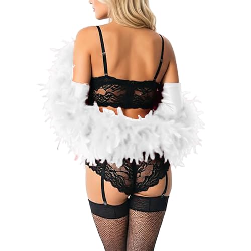 Modaworld Boa En Plumes Rouge, Boa À Plumes, Boa En Plumes Colorées, Dress Up Party Favors Plume Boas pour les fêtes, Noël, mariages, tables centrales,...
