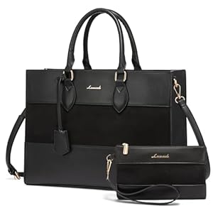 LOVEVOOK Laptop Tote Bag for Women, Work Totes Business Office Computer Briefcase with Clutch Purse