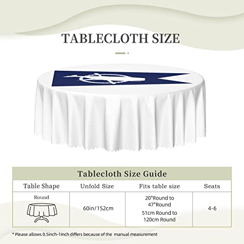 Pooedso Flag Of Nantucket, Massachusetts Tablecloths 60In Round Lace Waterproof Family Table Cover Tablecloth Kitchen Outdoor Party Decoration Tablecloths #TOP4