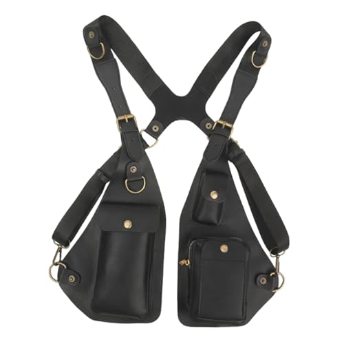 Fiocias Bolsa de ombro axilar, mochila para ciclismo, estilosa, oculta, bolsa para colete, Preto