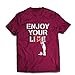 lepni.me Camisetas Hombre Disfruta tu Mentira - Salva el Planeta - Activista por la Paz, protesta política (XXL Borgoña Multicolor)
