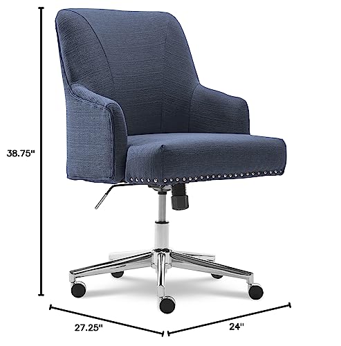 Serta Style Leighton Home Office Chair, Sanctuary Blue Twill Fabric 27.25D X 24W X 38.75H In #TOP2