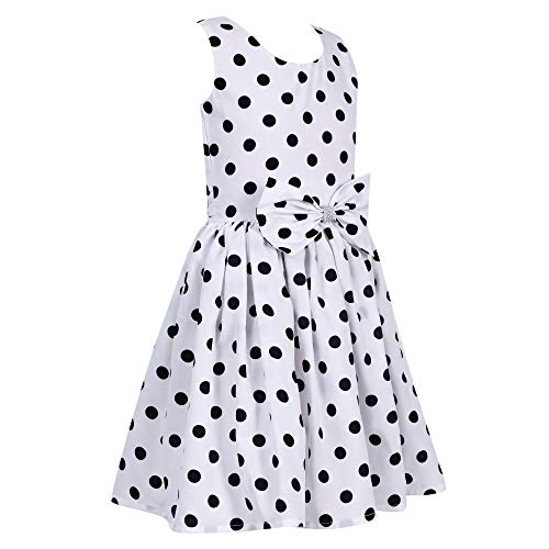 Image of Girl's Casual Frock (S-29-Maroon-White-7-8Y Maroon and White 7 Years-8 Years)
