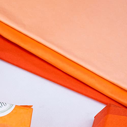 Image of MR FIVE 60 Sheets Gift Tissue Paper Bulk,20 inch x 14 inch,Orange Tissue Paper for Gift Bags,Orange Gift Wrapping Tissue Paper for Fall Halloween Birthday Wedding Holiday, 3 Orange Colors (Orange)