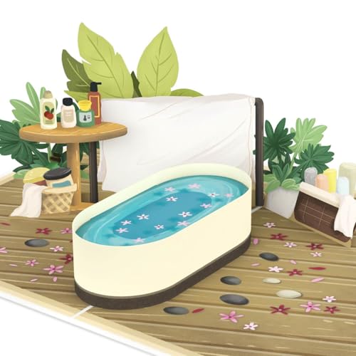 papercrush® Pop-Up Karte Wellness Gutschein - 3D Gutscheinkarte zum Geburtstag (Sauna & Spa) - Wellnessgutschein für Massage & Beautybehandlung, Geldgeschenk für Frauen, beste Freundin, Männer & Paare