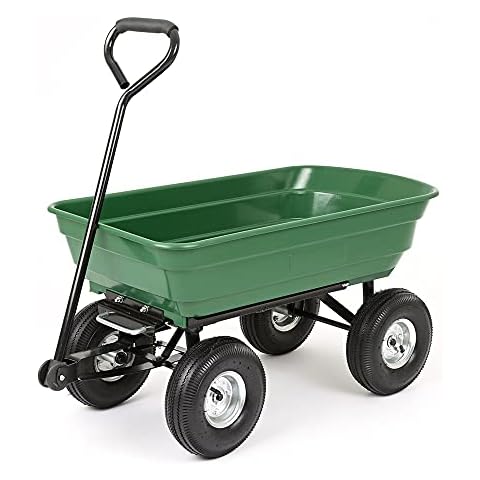 Trueshopping Large Garden Trolley with Tipping Feature Cover