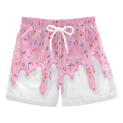 Boccsty Melting Cream Colorful Sprinkles Boys Swim Trunks Summer Toddler Beach Board Shorts Kids Swimsuit Swimwear S
