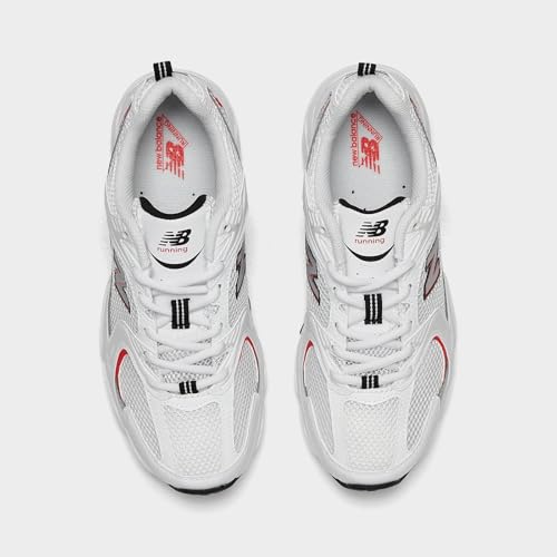 New Balance Herren 530 Sneaker, Weiß/Blast Red, 42 EU – Ansicht 4