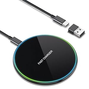 Wireless Charger for Samsung and iPhone, Qi-Certified 15W Wireless iPhone Charger Fast Charge iPhone Charging Pad for Samsung Galaxy S24 S23 S22 S21 S20 FE, iPhone 15 Pro Max 15 Plus 14 13 12 11 XR