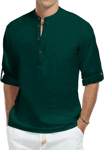 Image of Zombom Men's Kurta || Chinese Collar Long Sleeves || Straight Hip Length Kurtas || Short Kurta for Men || for Festival || Function || Occasion Wear Fancy Kurta for || Best Gifts for Men's