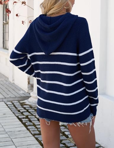 Image of CiCiBird Women's Fall Hoodies Sweater V Neck Waffle Knit Top with Pocket | Loose Fit, V Neck Button, Adjustable Drawstring, Long Sleeve, Kangaroo Pocket, Weekend Errands, Daily Wear, Work Casual