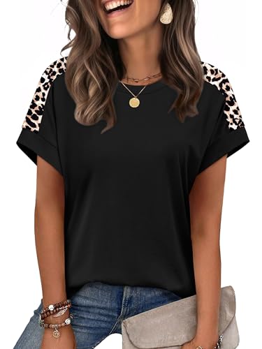 Image of WIHOLL Womens Tops Short Sleeve Shirts Summer Outfits 2026 Spring Dressy Casual Clothes Clothing