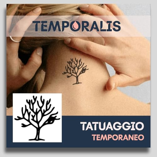 Tatuaggio ALBERO - Temporalis® | Tatuaggi temporanei uomo donna, tatuaggi finti vegani e waterproof - Certificato UE - Dura 1-2 settimane [ Tattoo Albero della vita ]