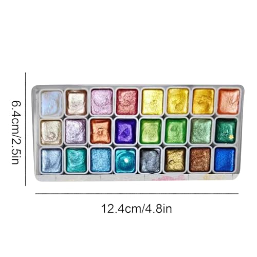 Glitter Acuarela Set - Conjunto de acuarela perla, opalescente Acuarela Set | Pintura de acuarela iridiscente con técnicas de acuarela sin esfuerzo, pintura brillante acuarela para artistas - imagen 5