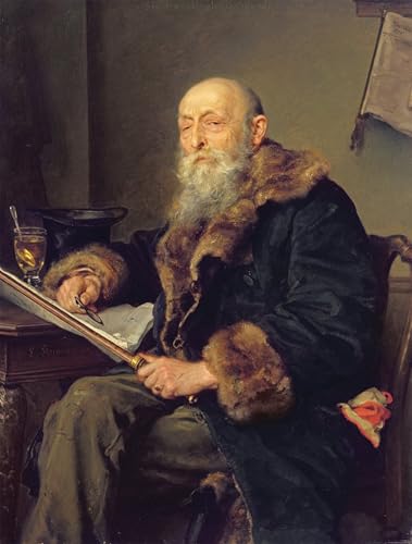Pinturas murales retro lo Starost di Ludwig Knaus en lienzo de 60x90cm para salón