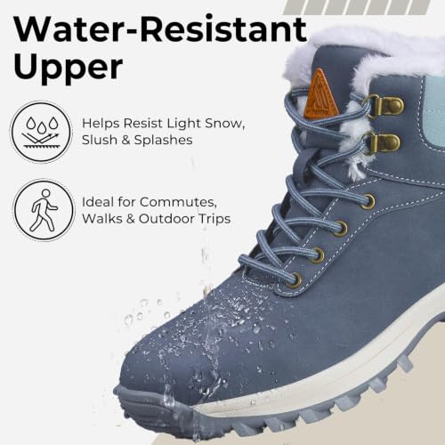 Image of Mishansha Men's Waterproof Snow Boots, Insulated Winter Hiking Boots