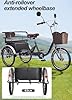 Elderly rickshaw tricycles with double rearview mirrors,adult cruiser trike,dual brakes,3 wheels bicycle,tandem trike with back seat,storage cabin with lock,anti slip pneumatic tire spoke wheel #1
