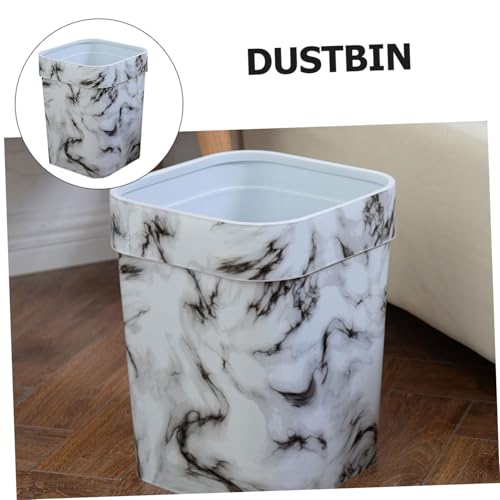 Caneca de basura rectangular de plástico blanco miniatura 6
