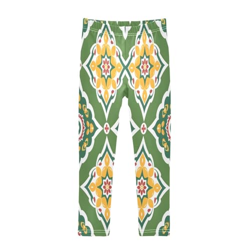 Toddler Girls Leggings Printed Yoga Pants Leggings Patola Design Bandhani for Kids